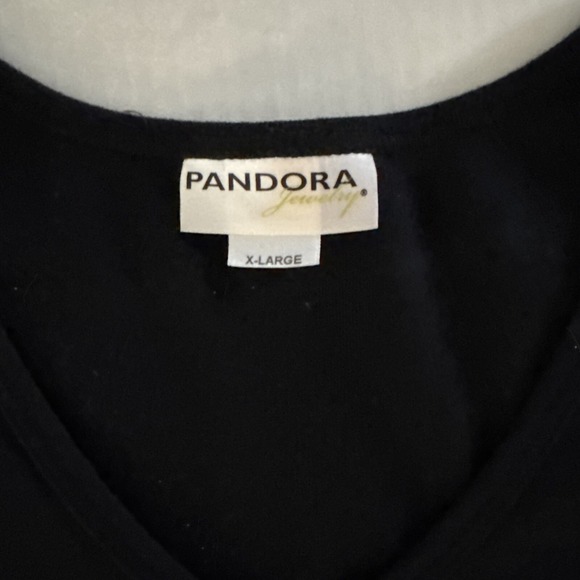Pandora Jewelry  Store Employee V Neck Rhinestone Shirt Black XL - Picture 3 of 11